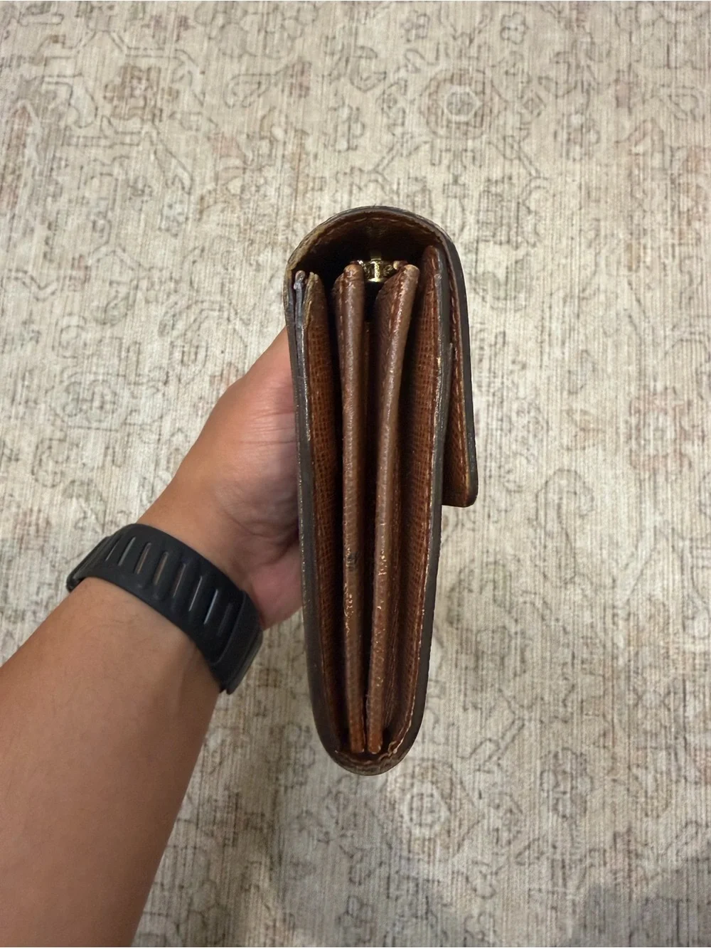 Louis Vuitton Monogram Continental Wallet - Dark Brown with Gold Snap - Picture 7 of 14
